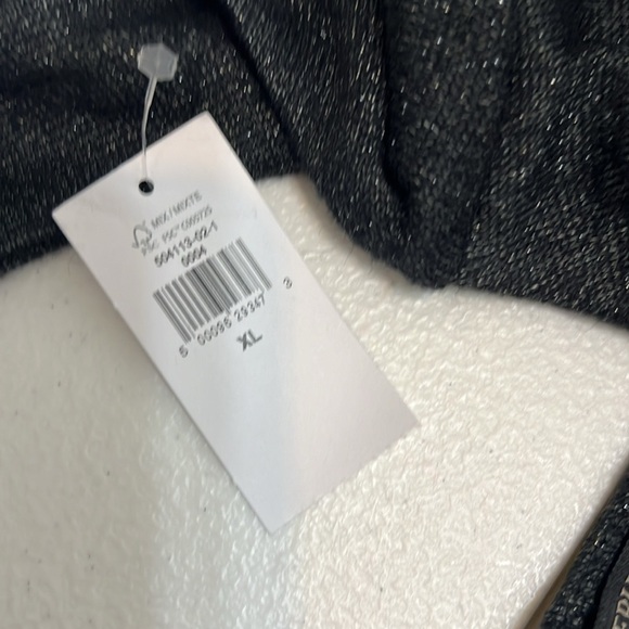 Banana Republic Factory Black Shimmer Cutout Back Top NWT Sz XL - Picture 5 of 10